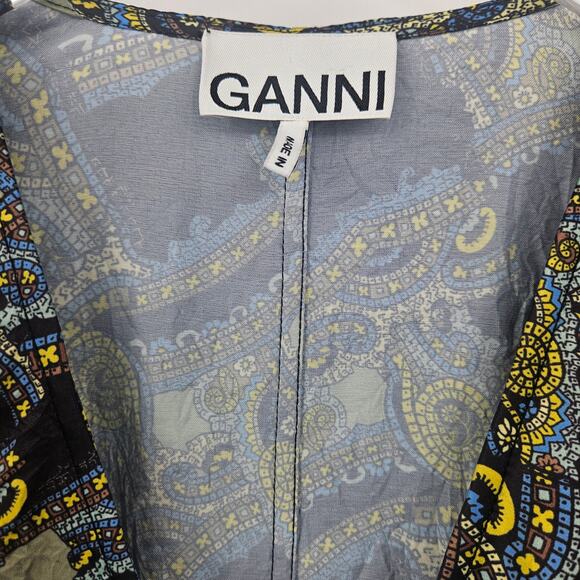 Ganni Green and Blue Midi Dress - Picture 7 of 14